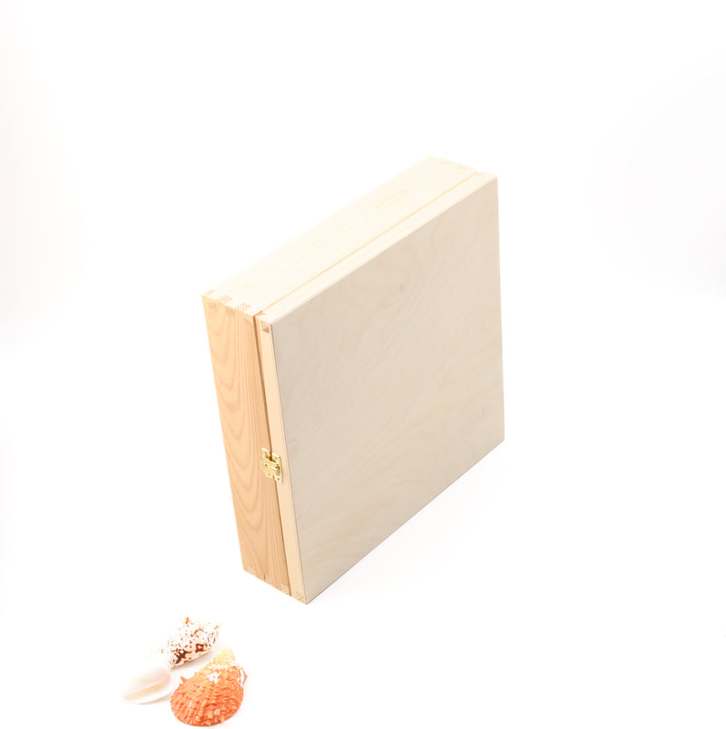 Unfinished Wooden Tea Bag Box with 16 Compartments with Latch