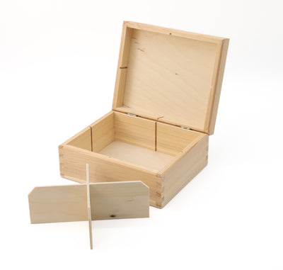 Unfinished Wooden Tea Bag Box with 4 Compartments