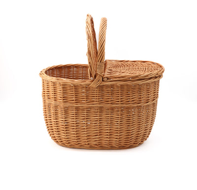 Handcrafted Wicker Basket with Lids