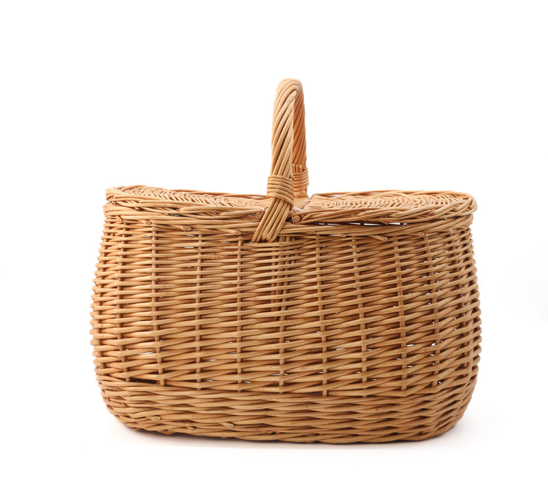 Large Handcrafted Wicker Basket with Lids