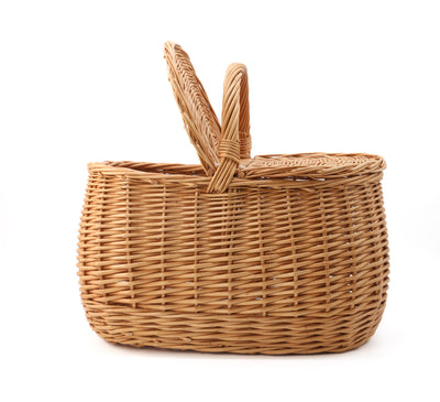 Large Handcrafted Wicker Basket with Lids