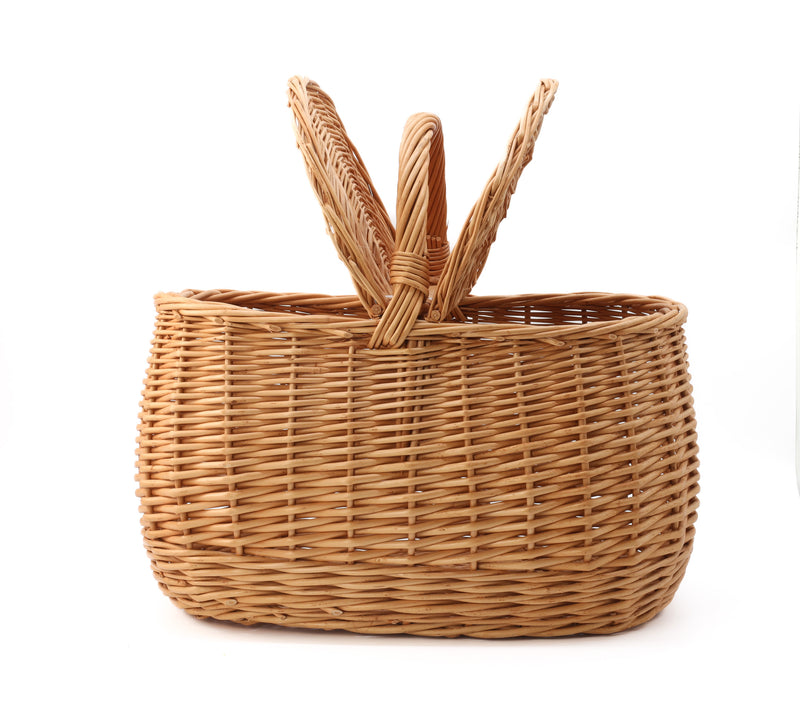 Large Handcrafted Wicker Basket with Lids