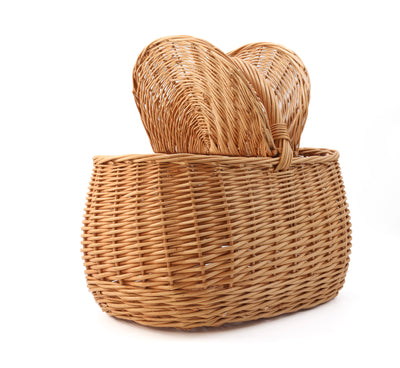 Large Handcrafted Wicker Basket with Lids