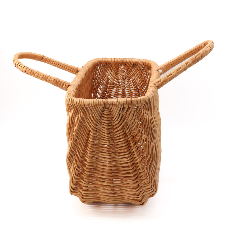 Large Wicker Basket with Foldable Handles