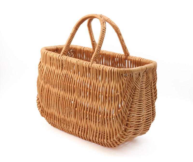 Large Wicker Basket with Foldable Handles