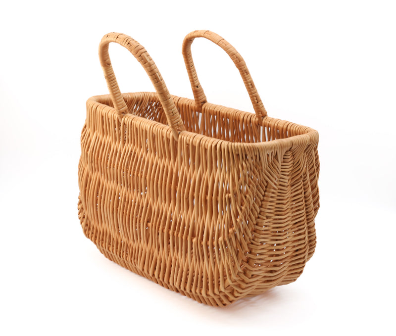 Large Wicker Basket with Foldable Handles